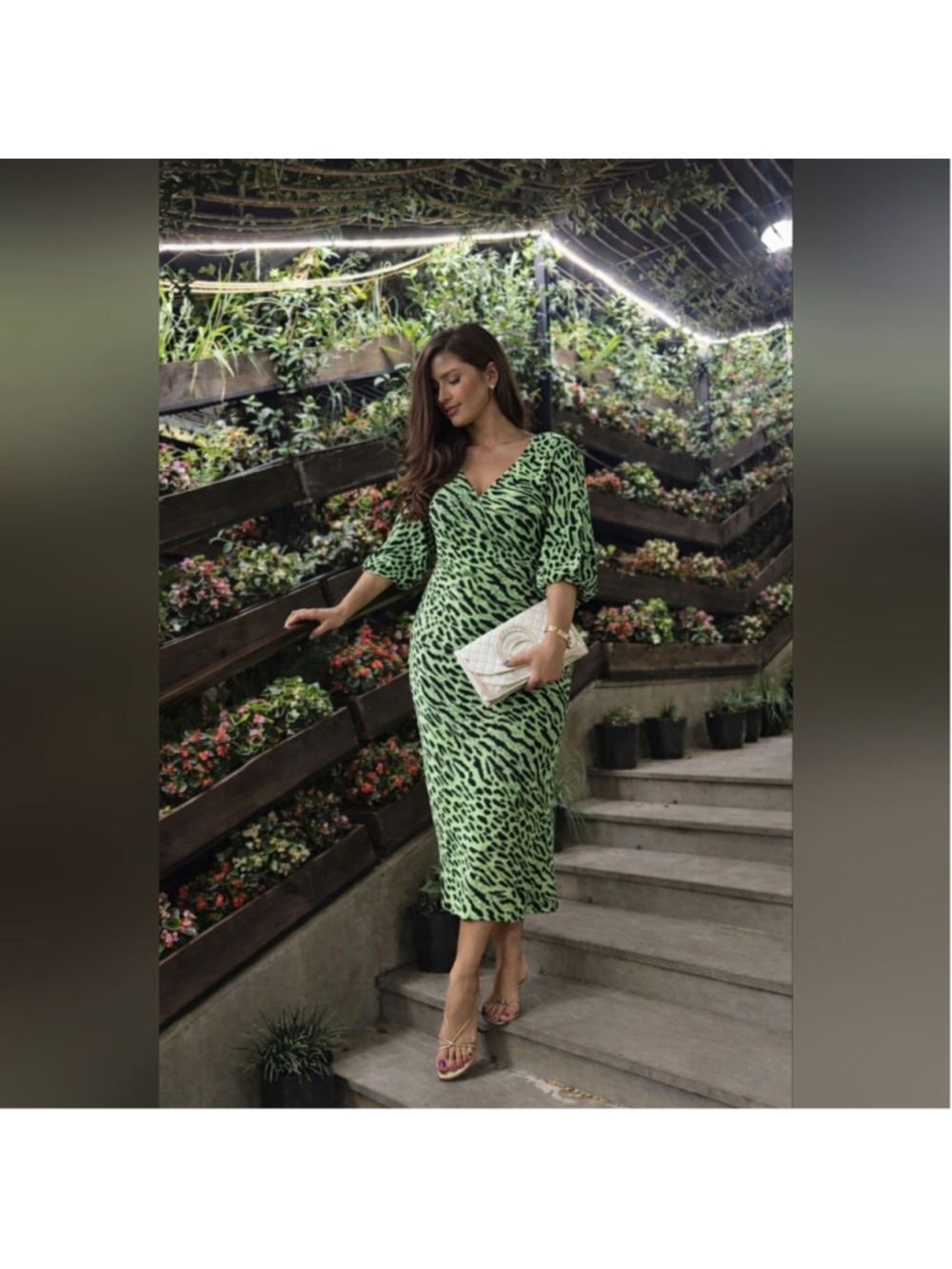 ASOS Green Animal Print Midi Dress – US6